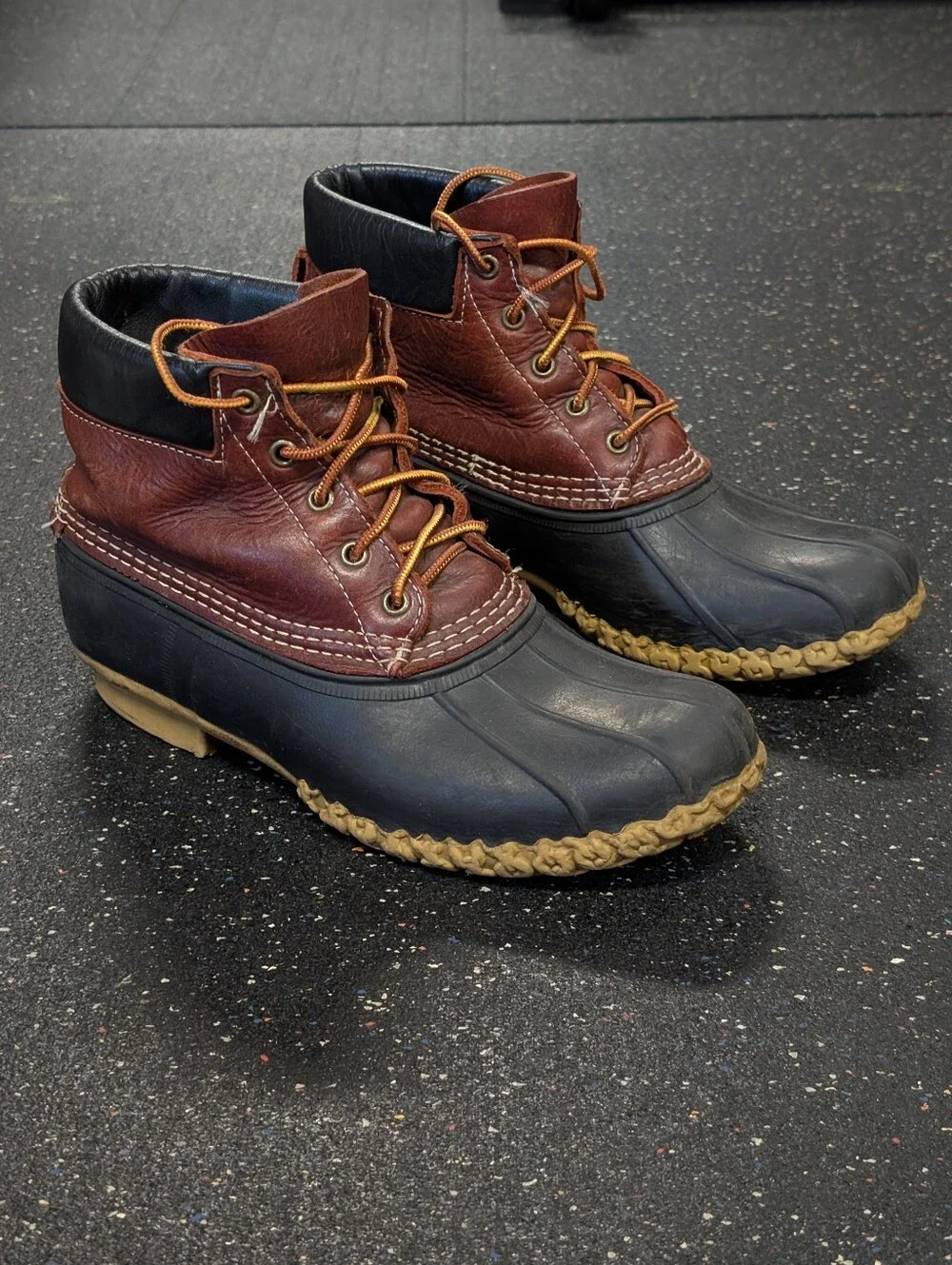 Bean Boots by LL Bean Waterproof Duck Boots Shoes Mens Size 8 Brown Lace Up
